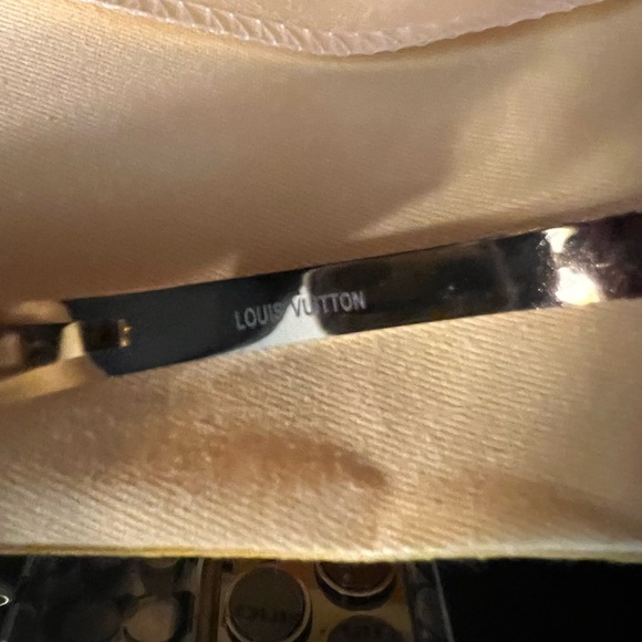 Louis Vuitton Gold-Tone Bangle with Blue Enamel Dust bag and box included - Picture 6 of 9